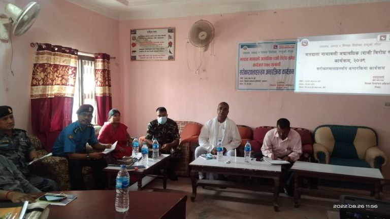 मतदाता नामावली अद्यावधिक दावी विरोध सम्वन्धी अन्तरकृया सम्पन्न