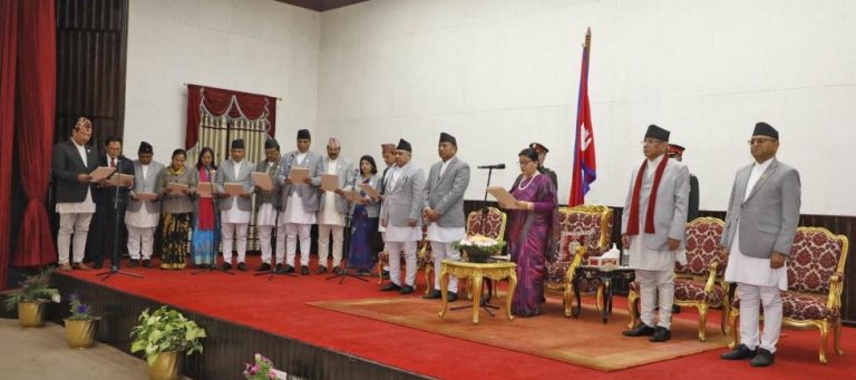 मन्त्रिपरिषद् विस्तार :नवनियुक्त मन्त्रीहरूले लिए शपथ