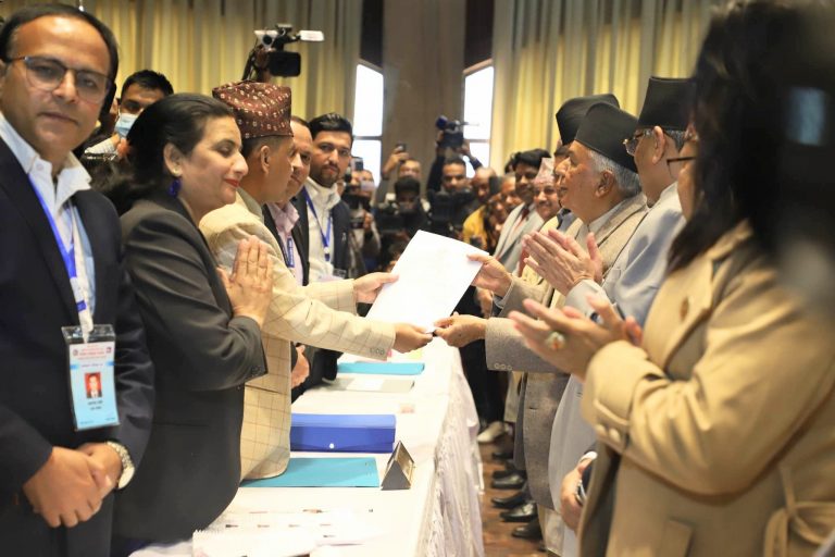 राष्ट्रपतिमा कांग्रेसबाट रामचन्द्र पौडेलको उम्मेदवारी दर्ता