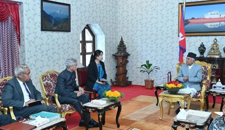 राष्ट्रपति पौडेलसँग भारतीय विदेशमन्त्रीको शिष्टाचार भेटवार्ता